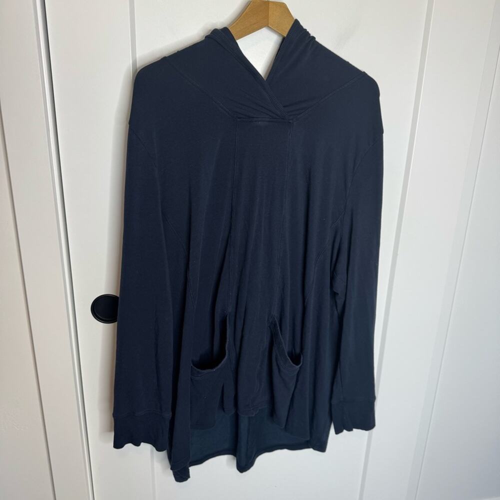 Soft Surroundings Navy Blue Hooded Sweatshirt Pullover Size 3X